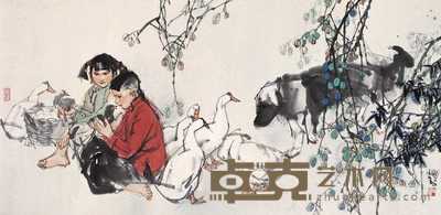 史国良 育雏图 横幅 68.5×139.5cm